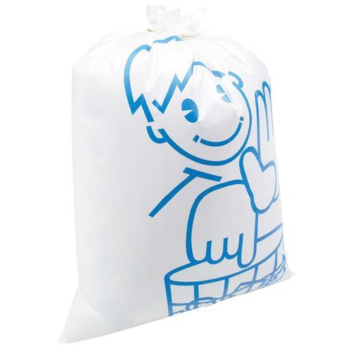 Sac poubelle blanc otje épais et réutilisable - Manutan Expert - Image principale
