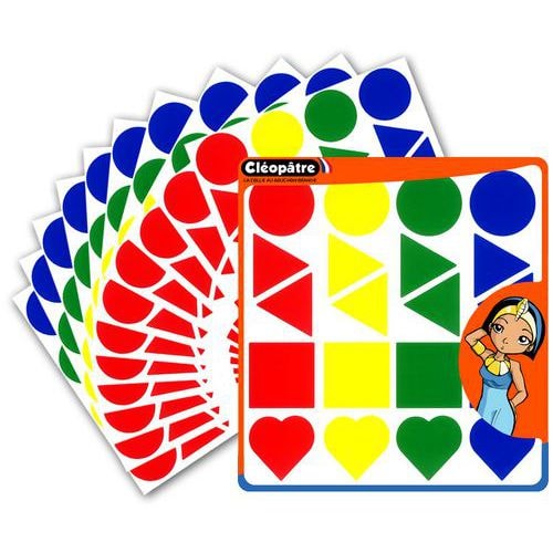 Assortiment 480 gommettes géantes 45mm-5 formes-4 couleurs - Image principale