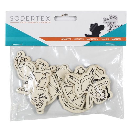 Pack d'aimants Cirque en bois à colorier - 9 pcs - Image principale