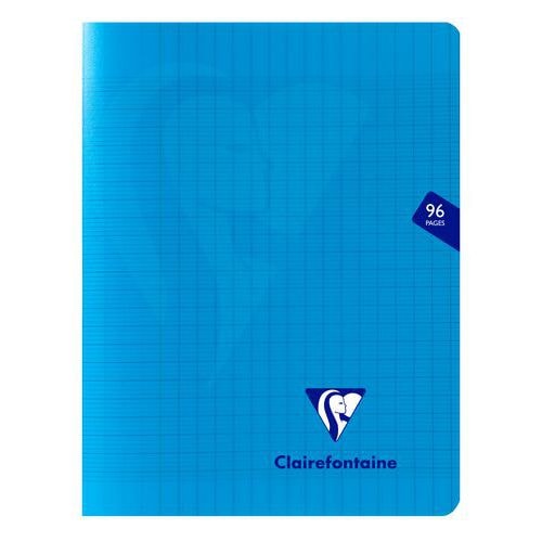 Mimesys cahier piqué polypro 17x22cm 96p séyès Bleu - Lot de 10 - Image principale