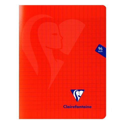 Mimesys cahier piqué polypro 17x22cm 96p séyès Rouge - Lot de 10 - Image principale