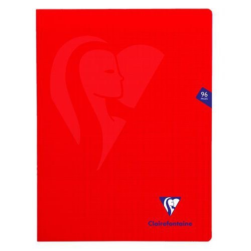 Mimesys cahier piqué polypro 24x32cm 96p séyès Rouge - Lot de 10 - Image principale