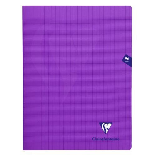 Mimesys cahier piqué polypro 24x32cm 96p séyès Violet - Lot de 10 - Image principale