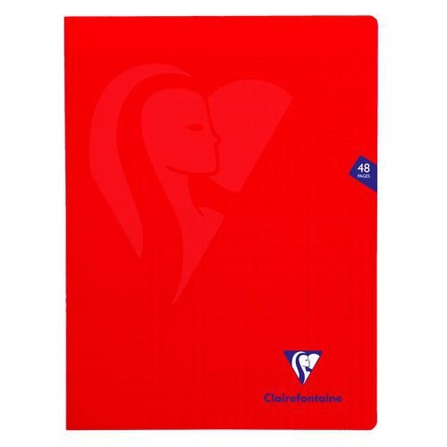 Mimesys cahier piqué polypro 24x32cm 48p séyès Rouge - Lot de 10 - Image principale