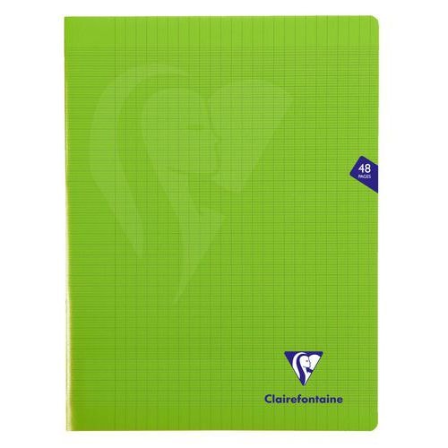 Mimesys cahier piqué polypro 24x32cm 48p séyès Vert - Lot de 10 - Image principale