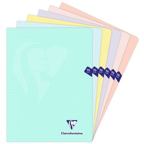 Mimesys PASTEL cahier piqué polypro 24x32cm 96p séyès coloris assortis - Lot de 10 - Image principale