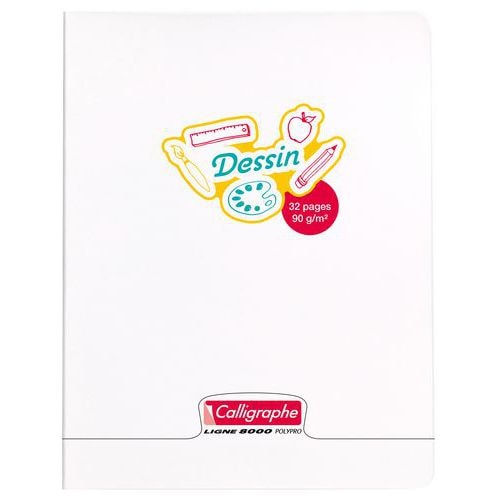 Calligraphe Dessin Cahier piqué incolore 17x22cm 32p uni 90g - Lot de 20 - Image principale
