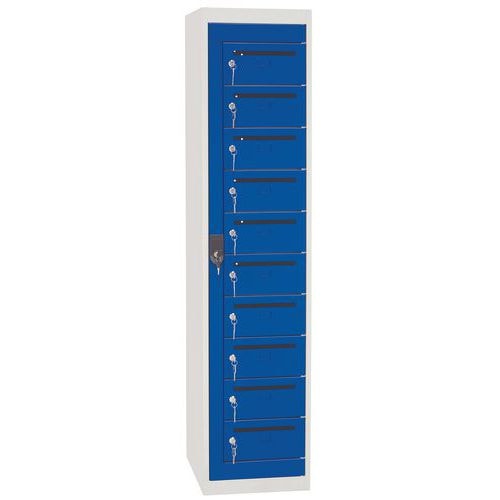 Armoire à courrier 10 cases Serrure à clé Bleu - Image principale