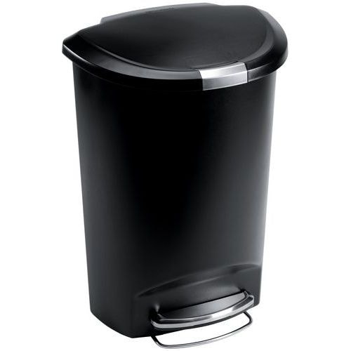 Poubelle à pédale en plastique demi-lune - 50 L - Image principale