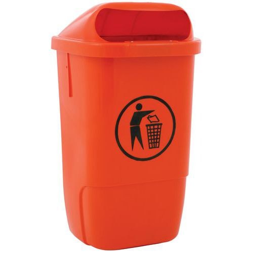 Poubelle d'extérieur plastique hauteur 74 cm orange - Image principale