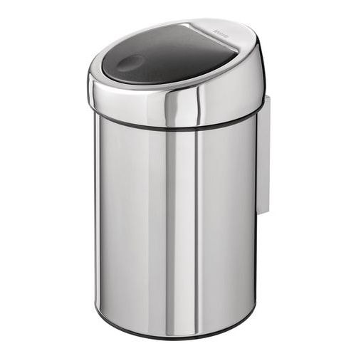 Poubelle murale Touch 3L inox - Image principale