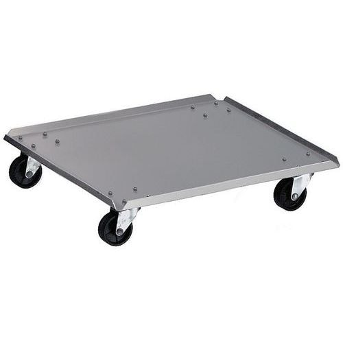 Support mobile pour poubelle Carro 110L aluminium - Image principale