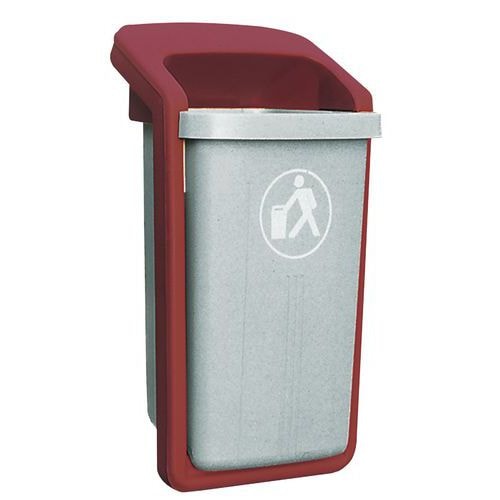 Poubelle urbaine Elégance 50 L gris/grenat SULO - Image principale