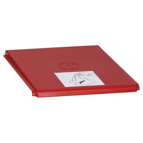 Couvercle plastique rouge pour station de tri 60L - Image principale