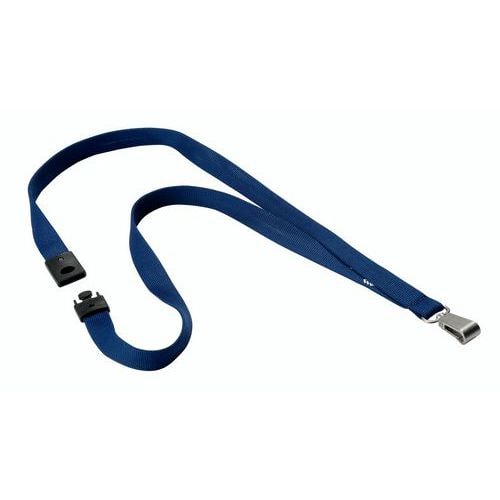 10 cordons textile avec mousqueton Bleu foncé - Image principale