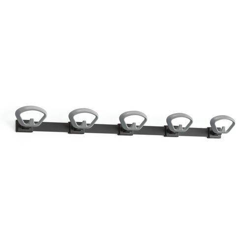 Portemanteau mural Kobé Lisse Noir 5 patères Gris - Image principale