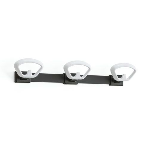 Portemanteau mural Kobé Lisse Noir 3 patères Blanc - Image principale
