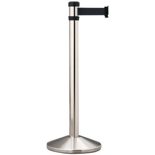 Poteau de balisage aluminium à sangle de 2 m Noir - Image principale