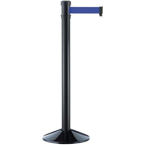 Poteau de balisage Noir à sangle de 2 m Bleu - Image principale