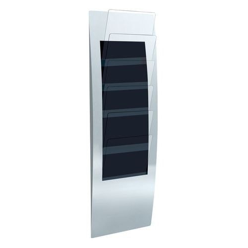 Présentoir mural Varia - 6 cases - format :A4, A5 et 1/3 A4 - Argent - Image principale