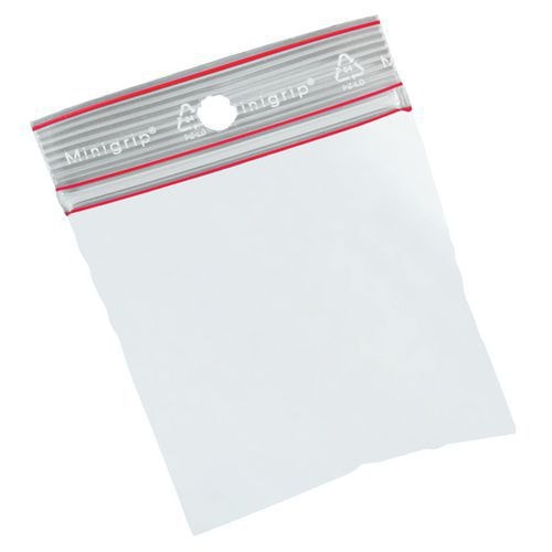 500 sacs plastique Minigrip 100 std Larg: 180 mm x Ht: 250 mm - Image principale