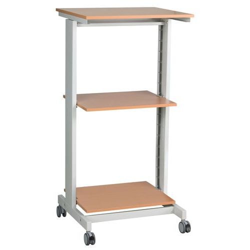 Poste informatique Twinco 6830 plateau Hêtre structure Gris clair - Image principale