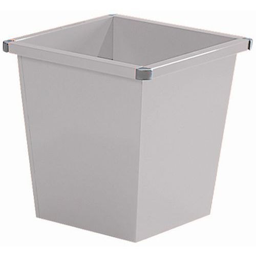 Corbeille de bureau carrée métal grise 27 L - Image principale