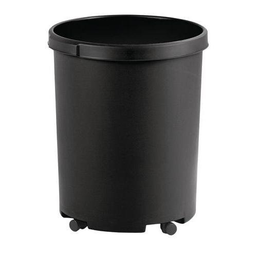 Corbeille à papier ronde - 50 L, Coloris : Noir - Image principale