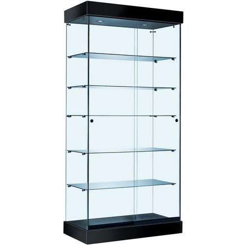 Vitrine ASF avec éclairage halogène - Noir Lxhxp: 90 x 192 x 46 cm - Image principale