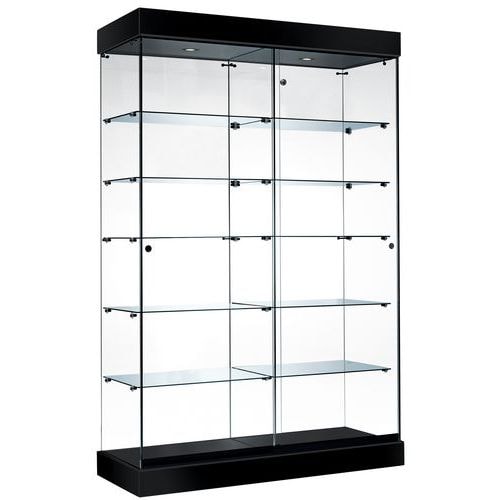 Vitrine ASF avec éclairage halogène - Noir Lxhxp: 125 x 192 x 46 cm - Image principale