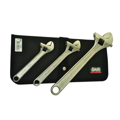 Trousse de 3 clés à molette satinées - Image principale