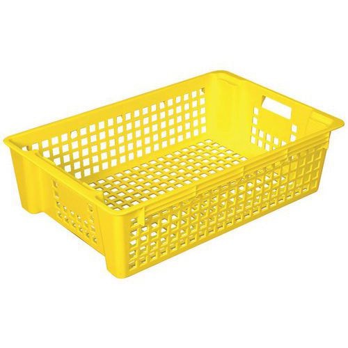 Caisse empilable emboîtable ajourée - GILAC, Coloris : Jaune - Image principale