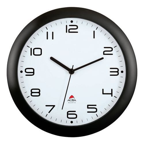 Horloge quartz Ø 30 cm cadran coloris noir - Image principale