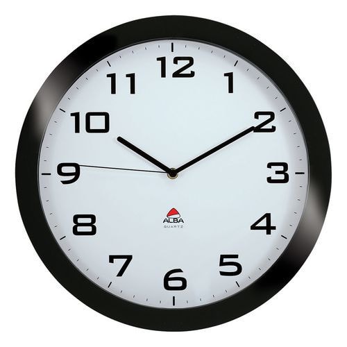 Horloge quartz Ø 38 cm cadran coloris noir - Image principale