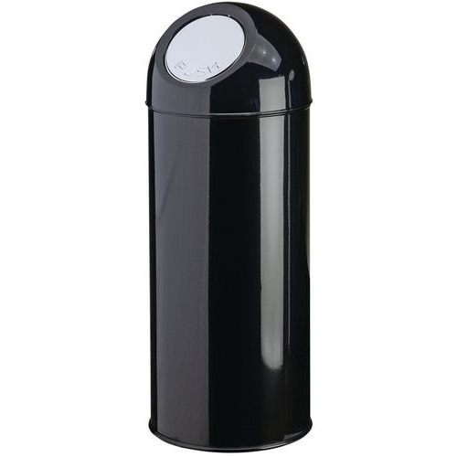 Poubelle à clapet-poussoir, Coloris : Noir - Image principale