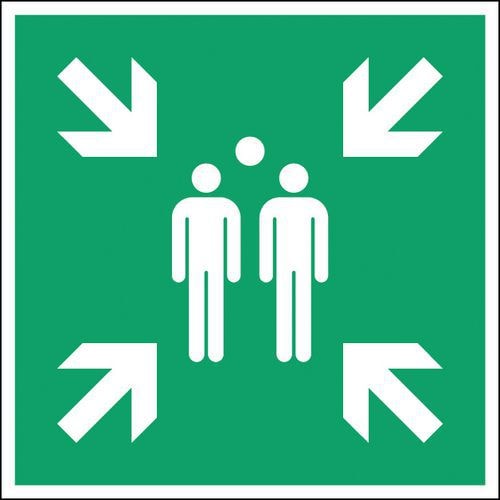 Panneau secours et évacuation carré - Point de rassemblement - Rigide - Image principale