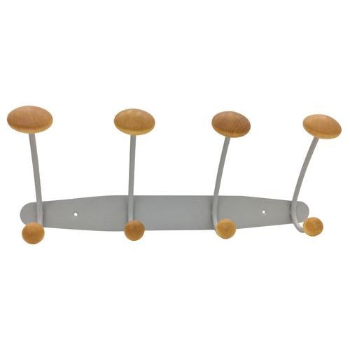 Portemanteau métal et bois, Largeur : 41 cm - Image principale