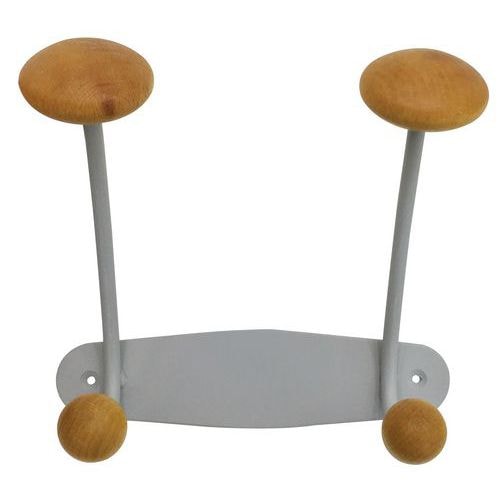 Portemanteau métal et bois, Largeur : 21 cm - Image principale