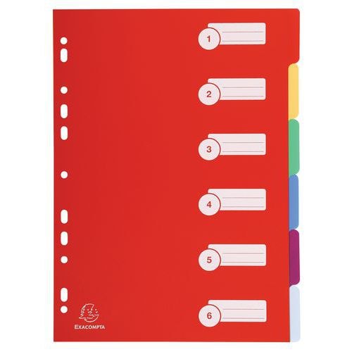 Lot de 25 pochettes 6 Intercalaires  Exacompta PP 30/100 - Image principale