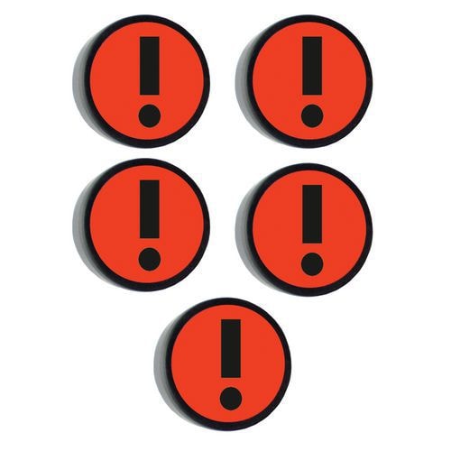 Aimant rond avec symbole Point d'exclamation - Image principale