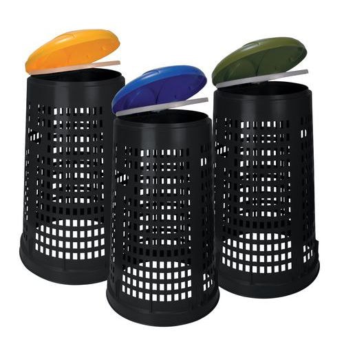Poubelle ronde en plastique perforé Ruff - 110 L_Vepabins - Image principale