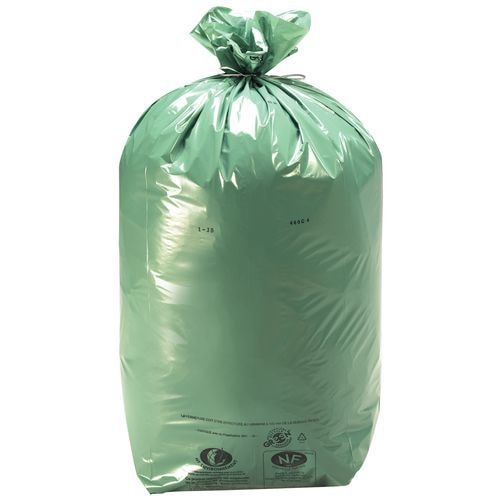 Lot de 200 sacs poubelle en PEBD 110 L coloris vert ép.36 µm - Image principale
