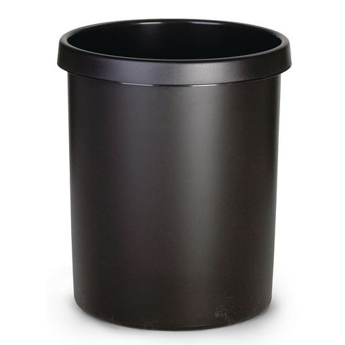 Corbeille ronde à papier en plastique - 30 L Noir - Image principale
