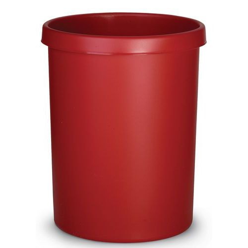 Corbeille ronde à papier en plastique - 45 L Rouge - Image principale