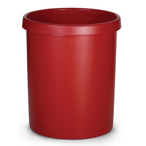Corbeille ronde à papier en plastique - 30 L Rouge - Image principale