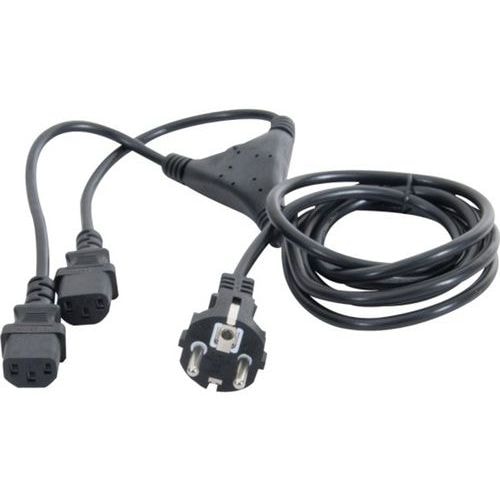 Cordon électrique en "Y" 1 x CEE7 droit / 2 x C13 - 1,8 m - Image principale