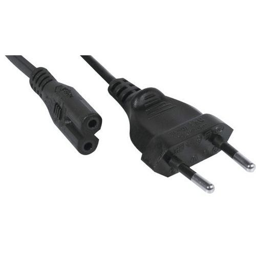 Cordon d'alimentation bipolaire pour PC portable noir -3,0 m - Image principale