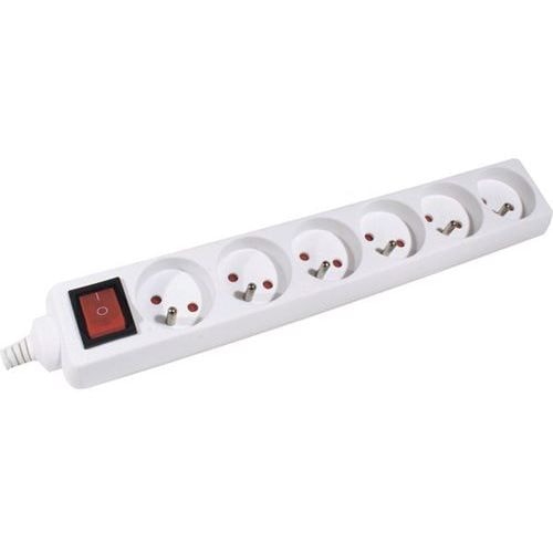 Multiprise 6 prises avec interrupteur blanche - 1,5 m - Image principale