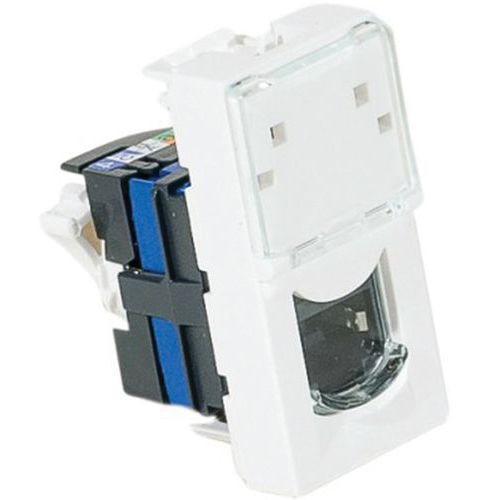 Plastron mosaic 22,5X45 1 port RJ45 cat 5e stp - Image principale