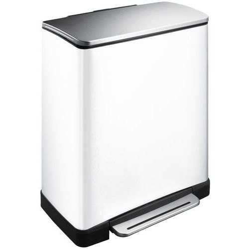 Poubelle à Pédale tri sélectif E-cube 28+18 ltr EKO blanc - Image principale